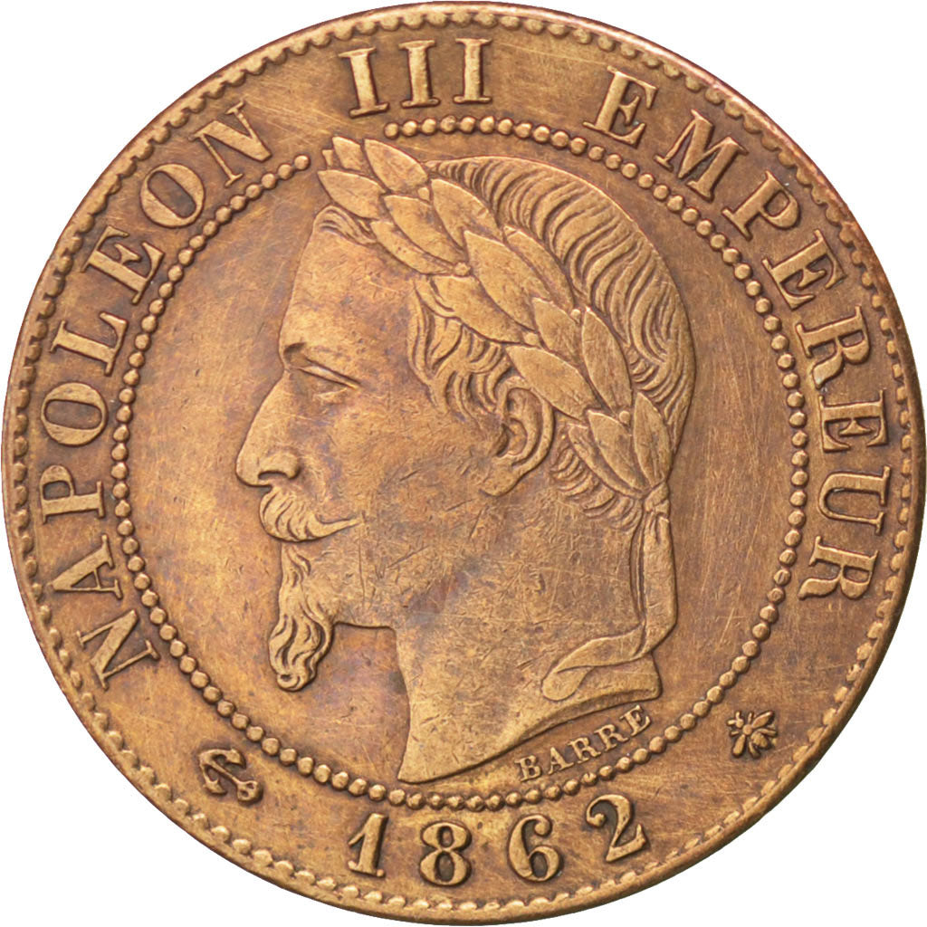 FRANCE, Napoléon III, Centime, 1862, Paris, KM #795.1, EF(40-45), Bronze, Gadour