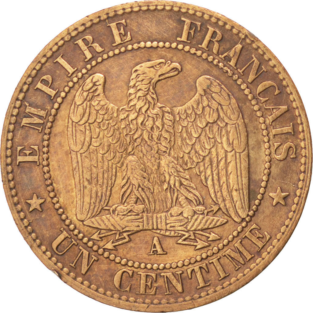 FRANCE, Napoléon III, Centime, 1862, Paris, KM #795.1, EF(40-45), Bronze, Gadour