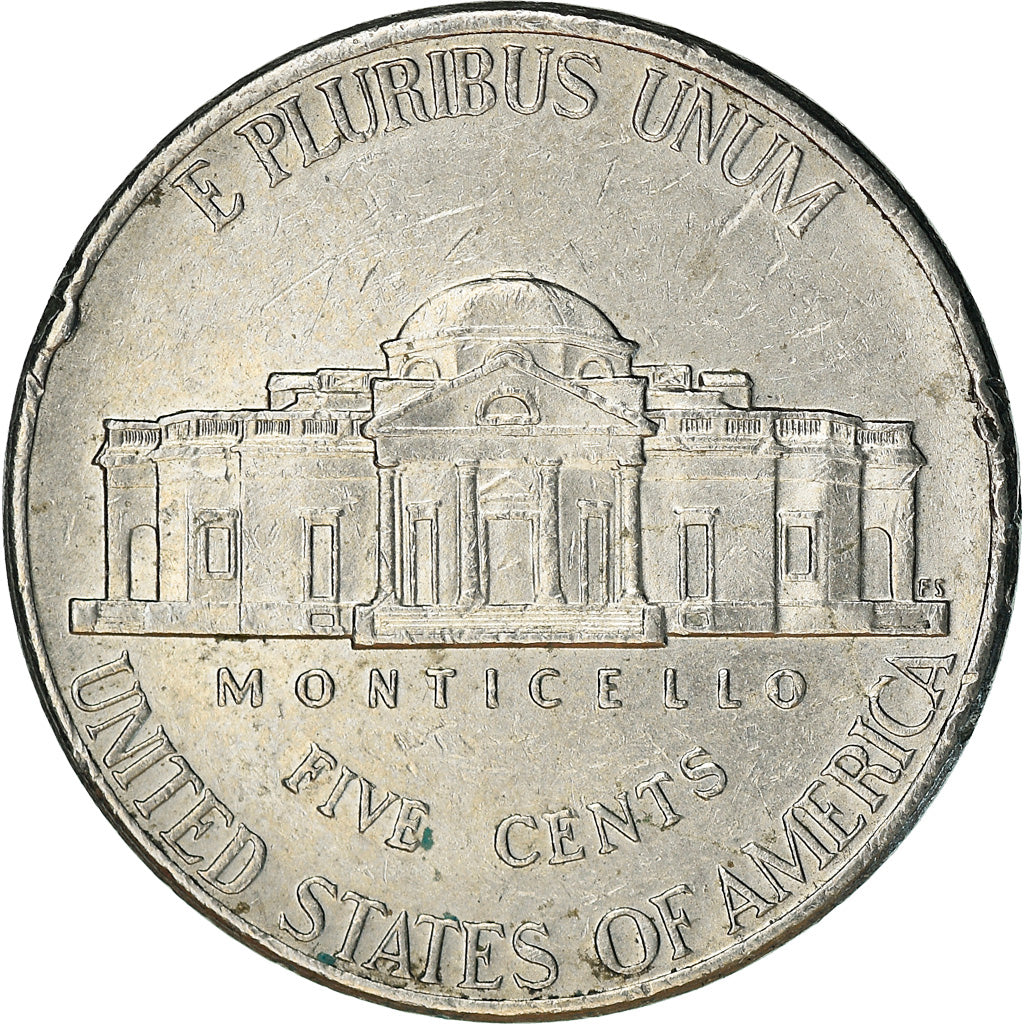 Coin, United States, Jefferson large facing portrait - Enhanced Monticello