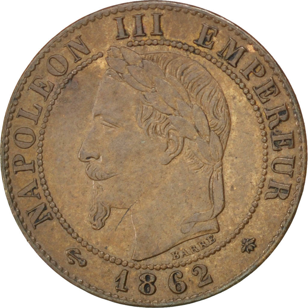 FRANCE, Napoléon III, Centime, 1862, Paris, KM #795.1, EF(40-45), Bronze, Gadour