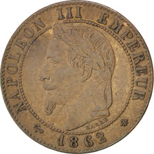 FRANCE, Napoléon III, Centime, 1862, Paris, KM #795.1, EF(40-45), Bronze, Gadour