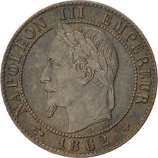 FRANCE, Napoléon III, Centime, 1862, Strasbourg, KM #795.2, AU(50-53), Bronze, G