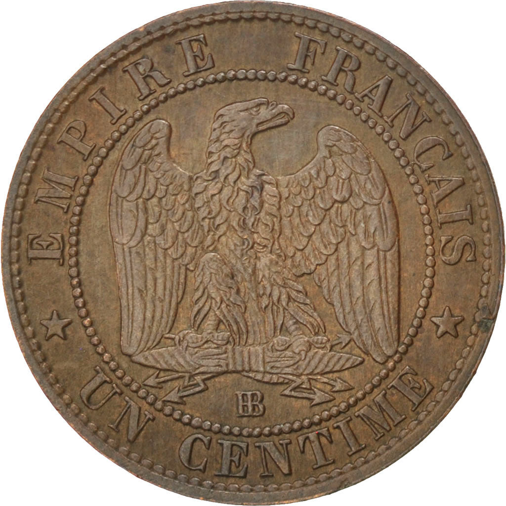 FRANCE, Napoléon III, Centime, 1862, Strasbourg, KM #795.2, AU(50-53), Bronze, G