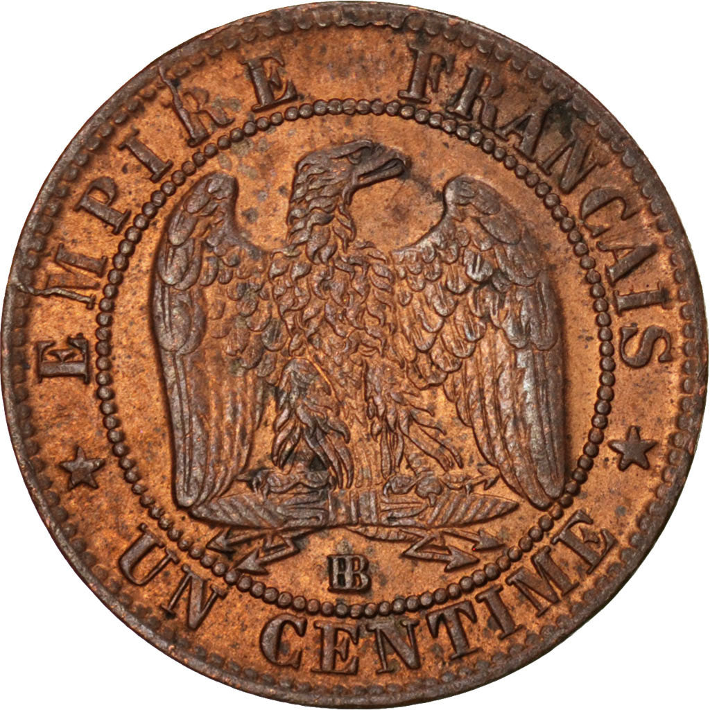 Moneda, Francia, Napoleon III, Napoléon III, Centime, 1862, Strasbourg, EBC
