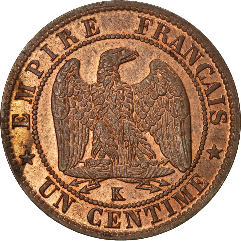 Coin, France, Napoleon III, Napoléon III, Centime, 1861, Bordeaux, MS(60-62)