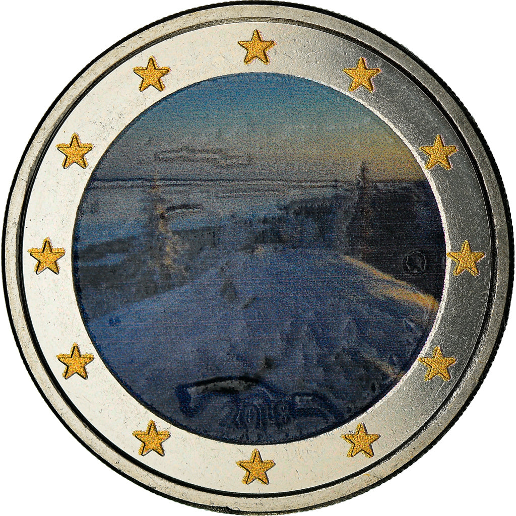 Finlandia, 2 Euro, koli national park., 2018, Colourized, SPL, Bi-metallico