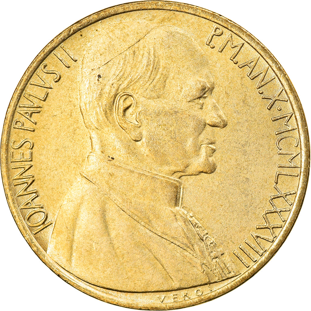 Coin, VATICAN CITY, John Paul II, 20 Lire, 1988, Roma, MS(63), Aluminum-Bronze