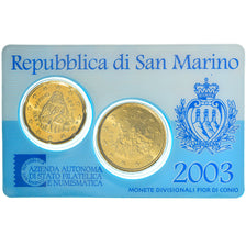San Marino, Set, 20 et 50 euro cent, 2003, Rome, BU, MS(65-70)