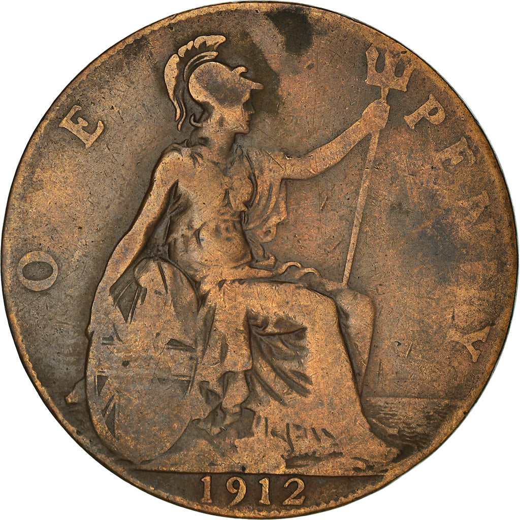 Moneta, Gran Bretagna, George V, Penny, 1912, B+, Bronzo, KM:810