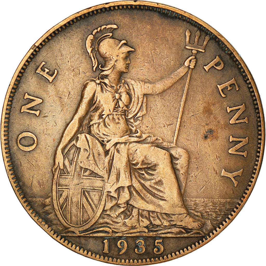Munten, Groot Bretagne, George V, Penny, 1935, ZF, Bronze, KM:838
