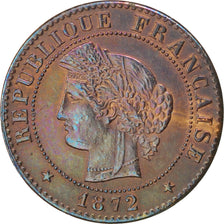 FRANCE, Cérès, Centime, 1872, Paris, KM #826.1, EF(40-45), Bronze, Gadoury #88,
