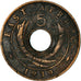 Moeda, ÁFRICA ORIENTAL, George VI, 5 Cents, 1939, VF(20-25), Bronze, KM:25.1