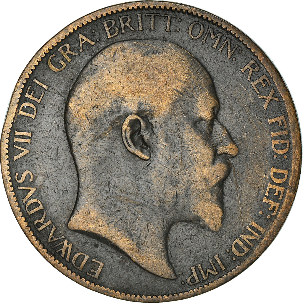 Coin, Great Britain, Edward VII, Penny, 1902, VF(20-25), Bronze, KM:794.1