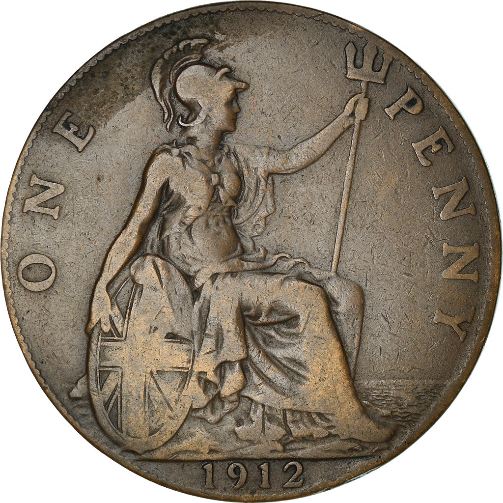 Coin, Great Britain, George V, Penny, 1912, VF(20-25), Bronze, KM:810