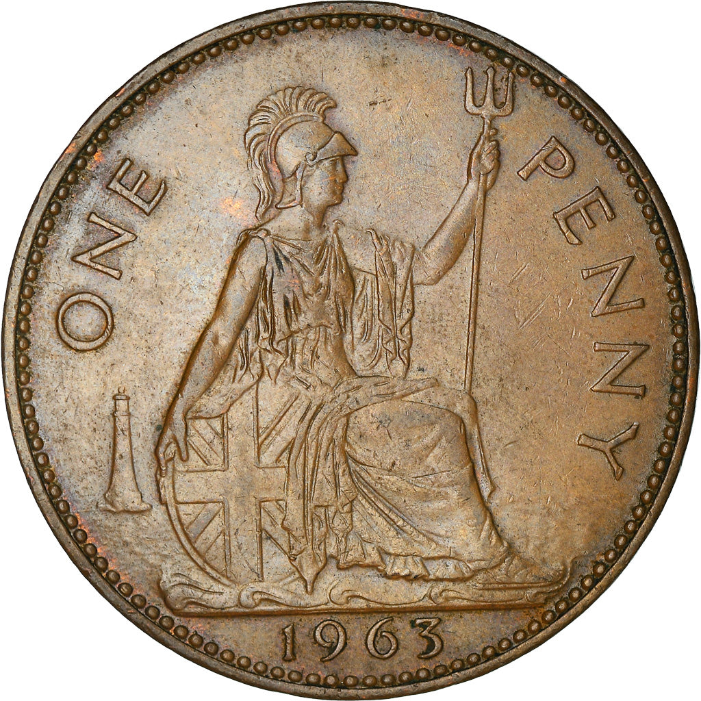 Münze, Großbritannien, Elizabeth II, Penny, 1963, SS, Bronze, KM:897
