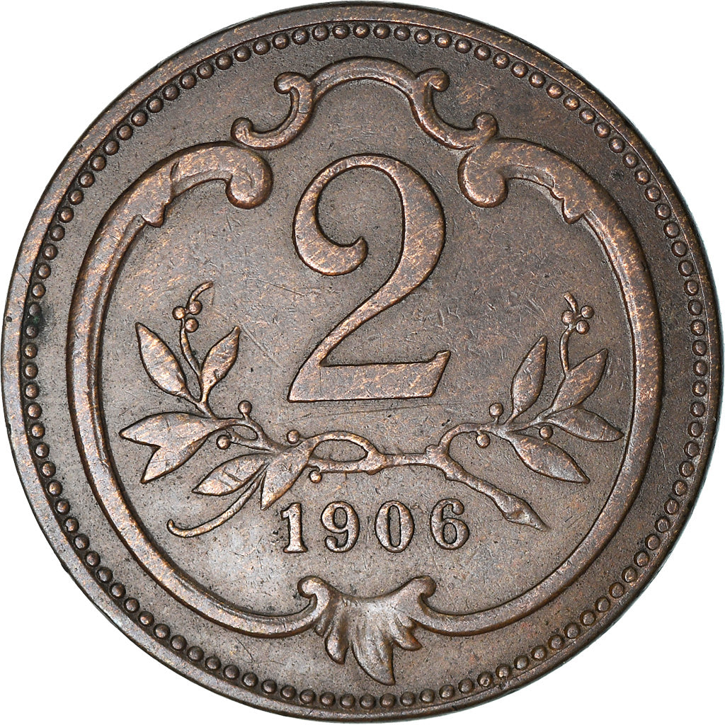 Münze, Österreich, Franz Joseph I, 2 Heller, 1906, SS, Bronze, KM:2801