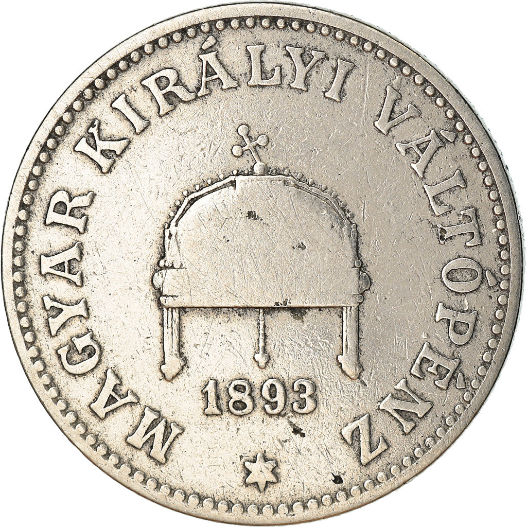 Moneda, Hungría, Franz Joseph I, 20 Fillér, 1893, Kormoczbanya, BC+, Níquel