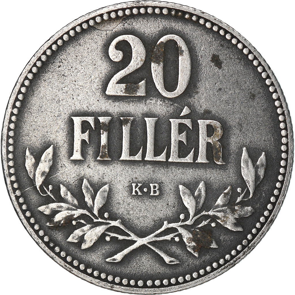 Coin, Hungary, 20 Fillér, 1917, Budapest, EF(40-45), Iron, KM:498
