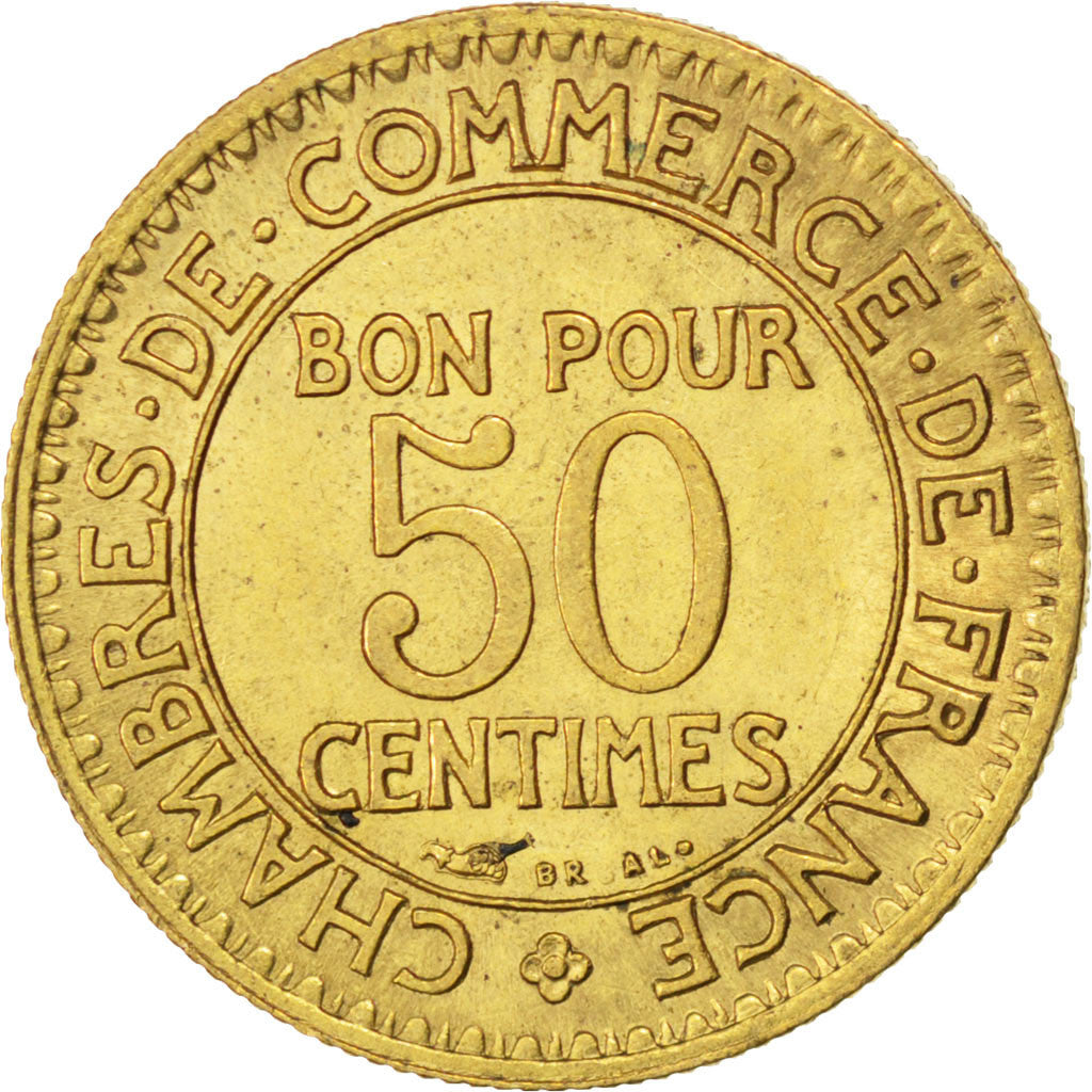 Coin, France, Chambre de commerce, 50 Centimes, 1923, AU(55-58)