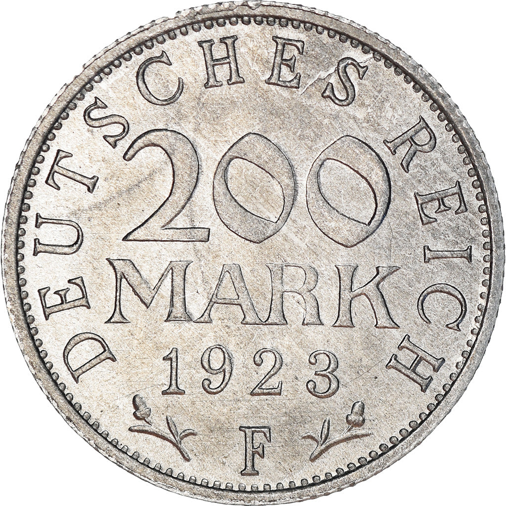 Moeda, ALEMANHA, REPÚBLICA DE WEIMAR, 200 Mark, 1923, Stuttgart, AU(50-53)