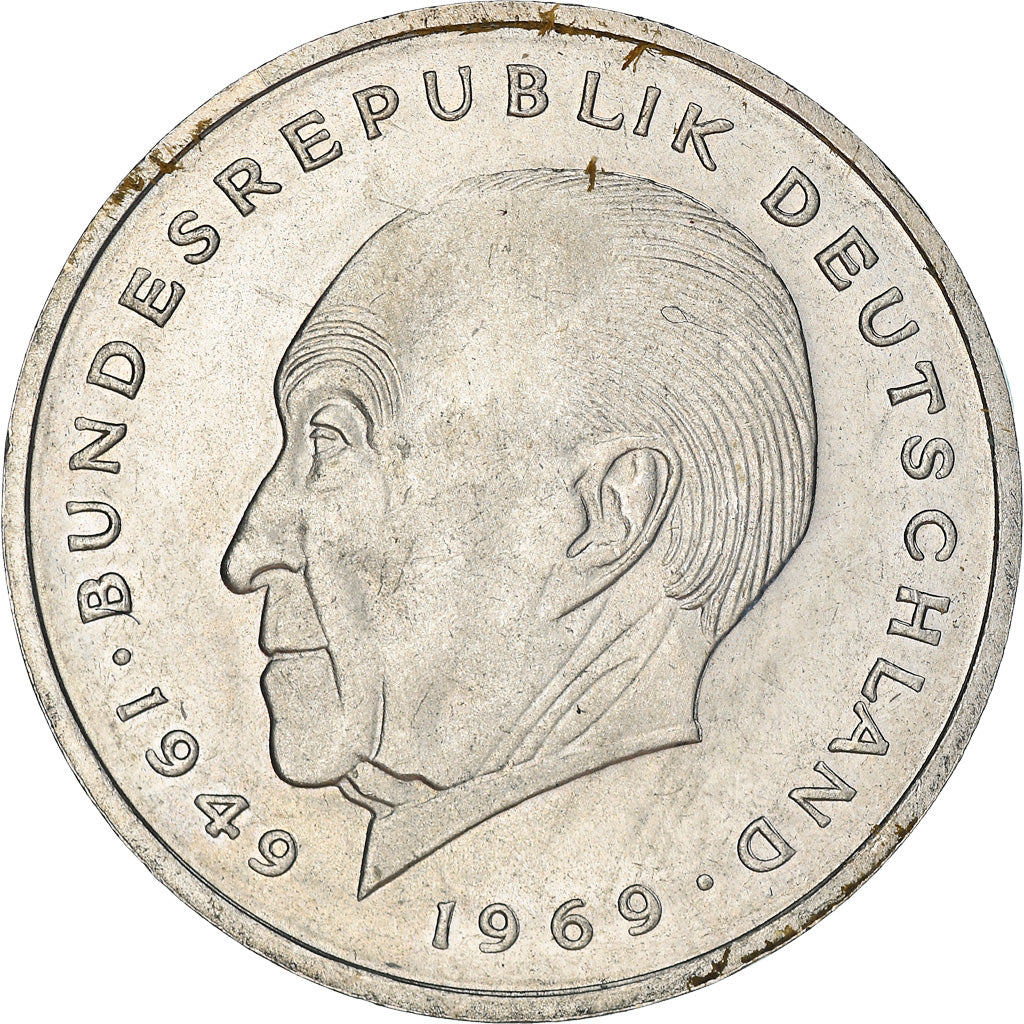 Moneta, GERMANIA - REPUBBLICA FEDERALE, 2 Mark, 1969, Stuttgart, MB+
