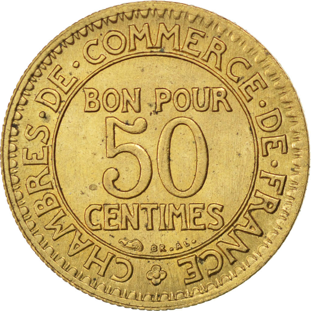 Coin, France, Chambre de commerce, 50 Centimes, 1928, AU(55-58)