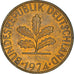 Coin, GERMANY - FEDERAL REPUBLIC, 10 Pfennig, 1974, Hambourg, EF(40-45), Brass