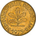 Coin, GERMANY - FEDERAL REPUBLIC, 10 Pfennig, 1975, Munich, EF(40-45), Brass