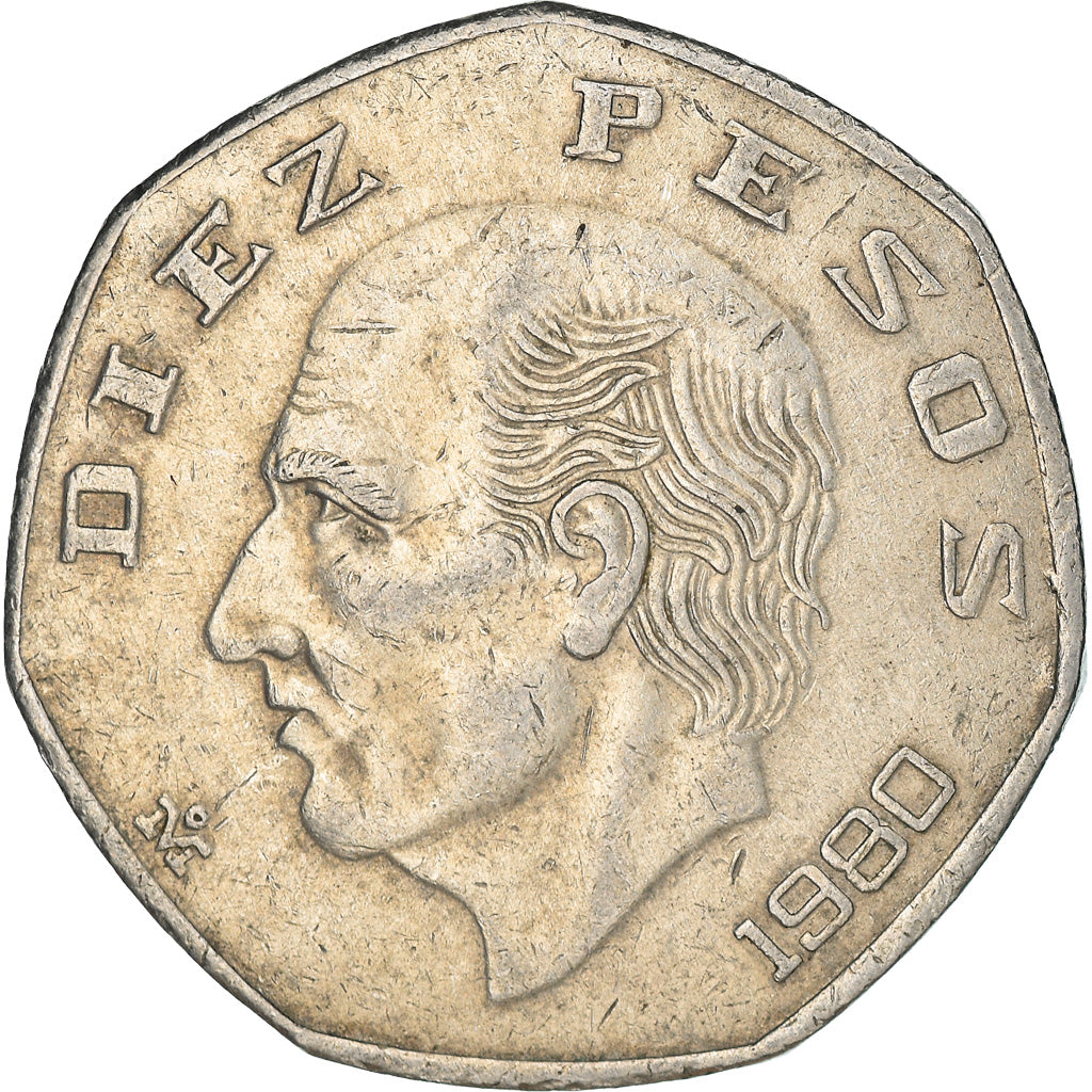 Moneda, México, Miguel Hidalgo y Costilla, 10 Pesos, 1980, Mexico City, MBC
