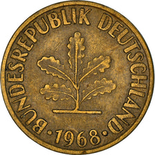 Coin, GERMANY - FEDERAL REPUBLIC, 10 Pfennig, 1968, Hambourg, EF(40-45), Brass