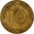 Coin, GERMANY - FEDERAL REPUBLIC, 10 Pfennig, 1969, Karlsruhe, VF(30-35), Brass