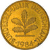 Munten, Federale Duitse Republiek, 10 Pfennig, 1984, Munich, ZF, Brass Clad
