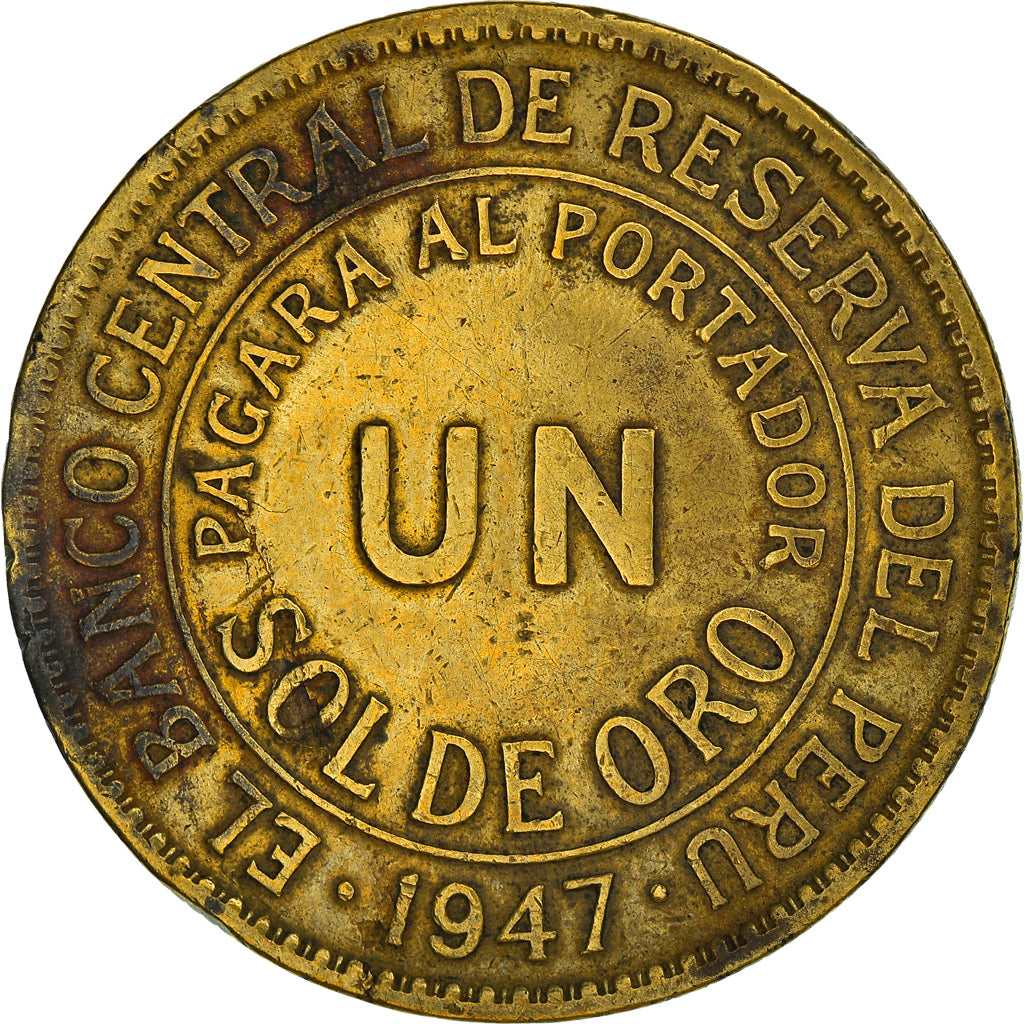 Moneta, Perù, Sol, 1947, BB, Ottone, KM:222