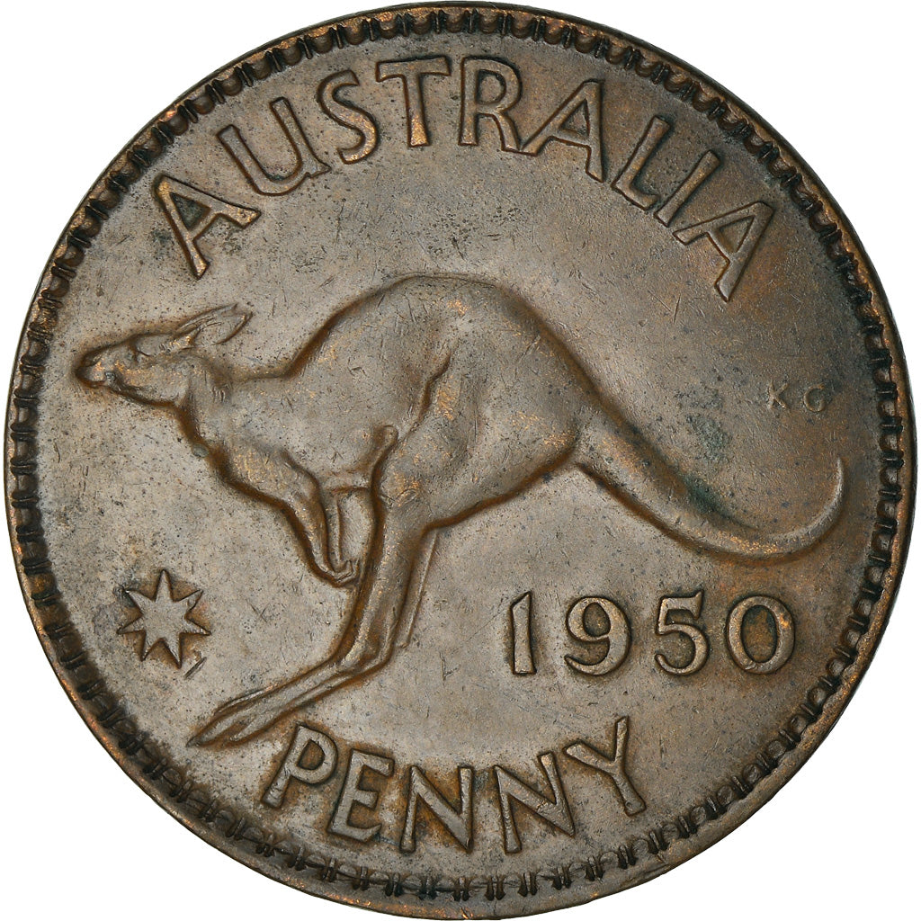 Coin, Australia, George VI, Penny, 1950, AU(50-53), Bronze, KM:43