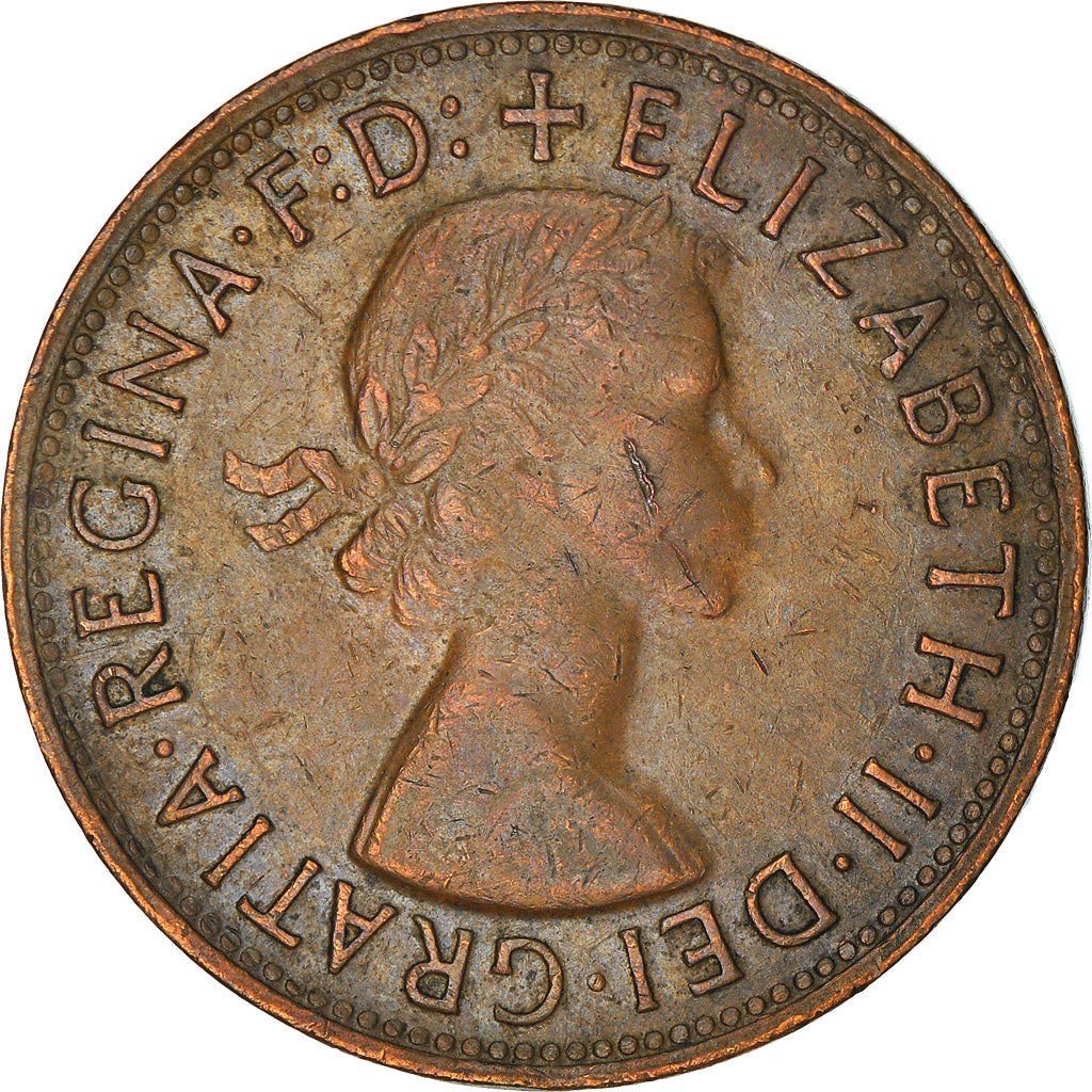 Coin, Australia, Elizabeth II, Penny, 1956, EF(40-45), Bronze, KM:56