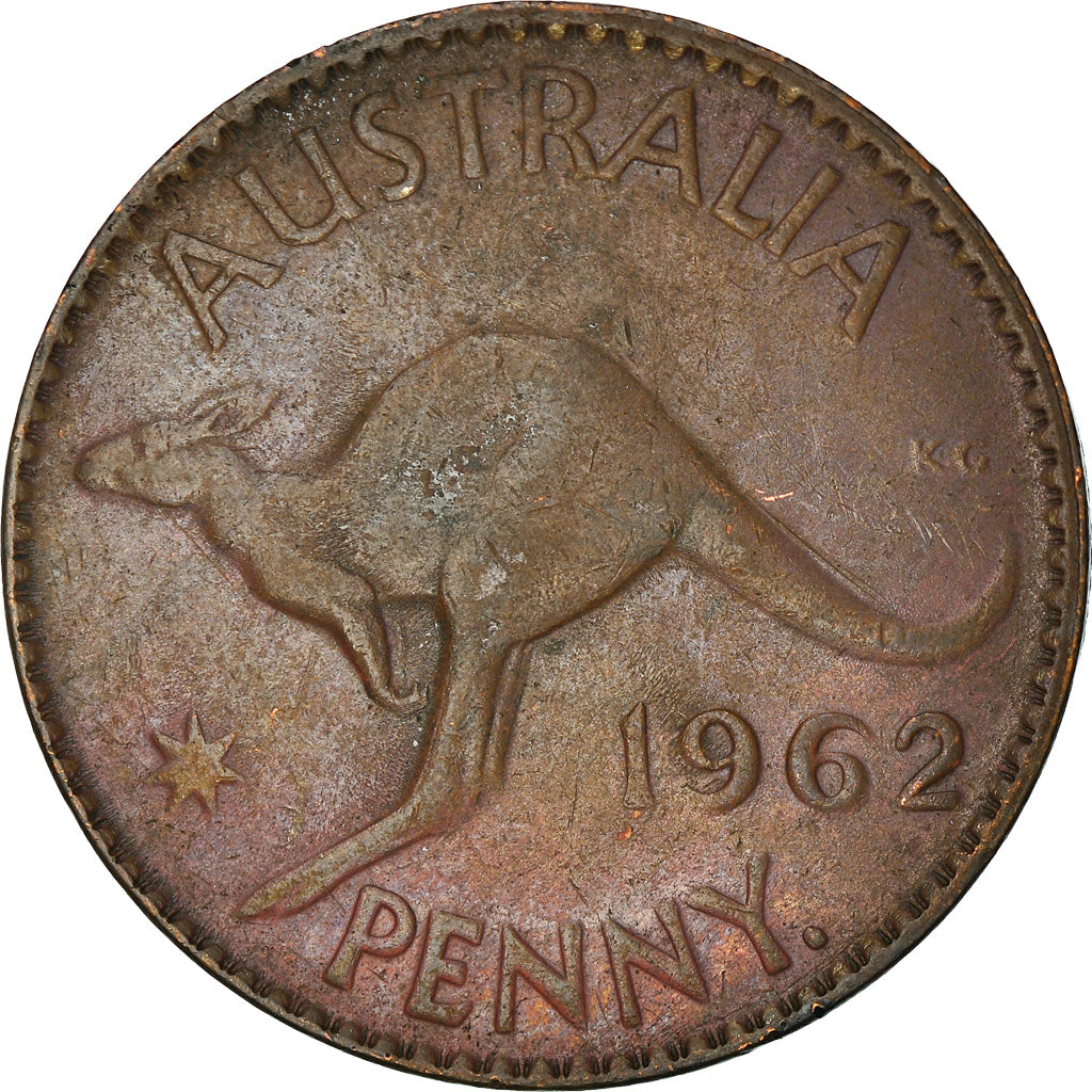 Coin, Australia, Elizabeth II, Penny, 1962, VF(30-35), Bronze, KM:56