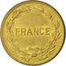 FRANCE, France Libre, 2 Francs, 1944, Philadelphia, KM #905, MS(60-62), Brass,..
