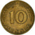 Coin, GERMANY - FEDERAL REPUBLIC, 10 Pfennig, 1949, Stuttgart, VF(20-25), Brass