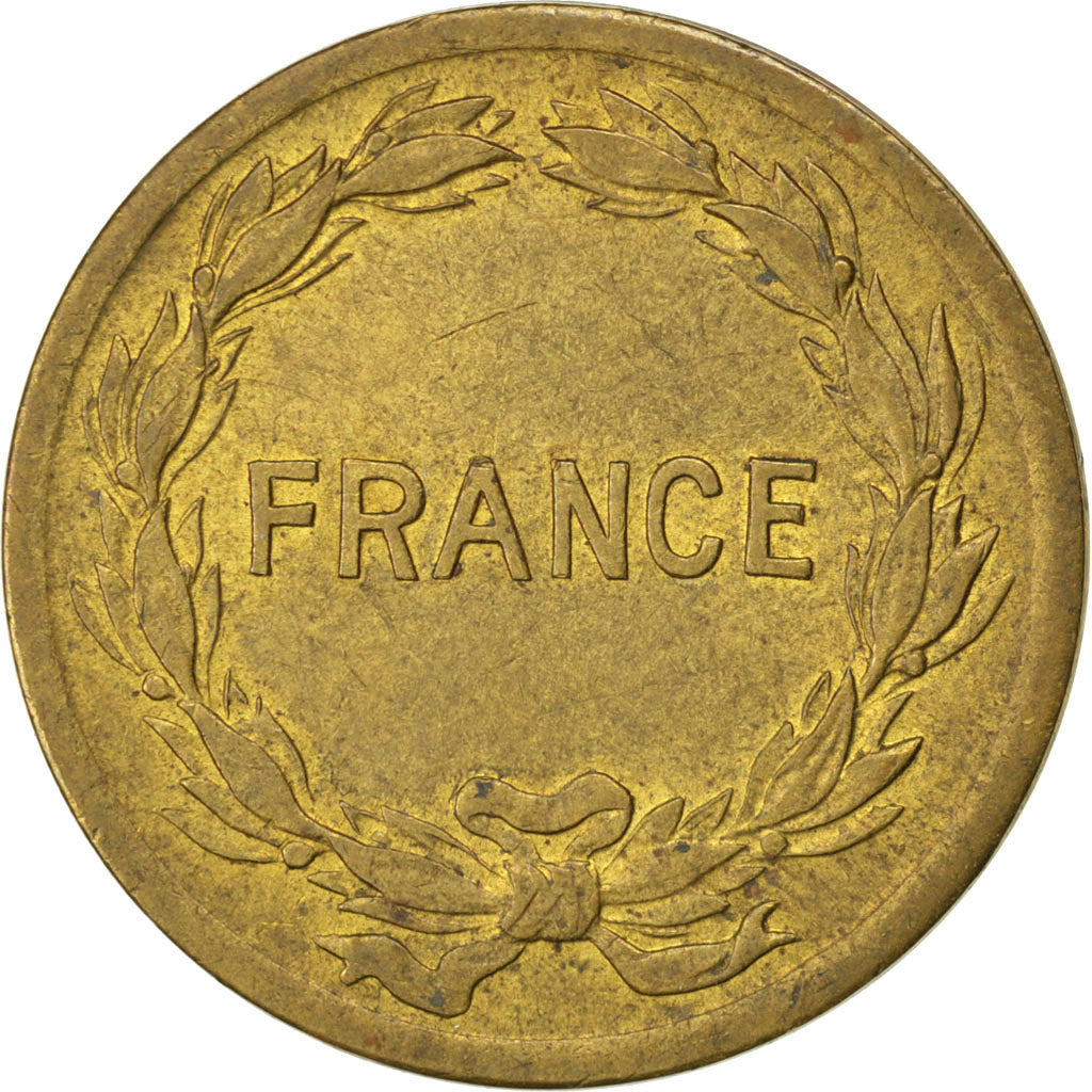 Moneda, Francia, France Libre, 2 Francs, 1944, MBC, Latón, KM:905, Gadoury:537