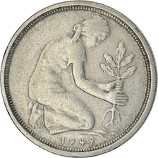 Monnaie, République fédérale allemande, 50 Pfennig, 1949, Hambourg, TB+