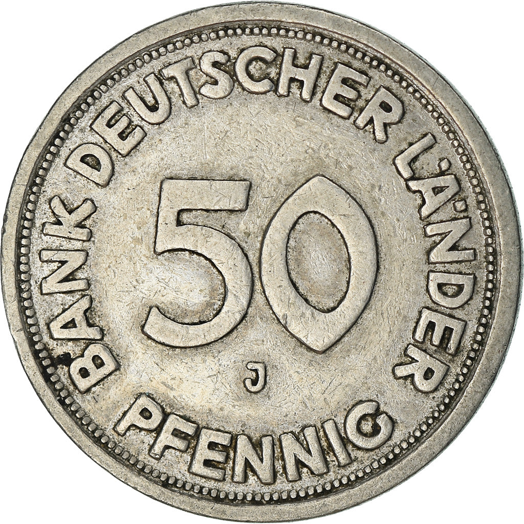 Monnaie, République fédérale allemande, 50 Pfennig, 1949, Hambourg, TB+