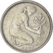 Coin, GERMANY - FEDERAL REPUBLIC, 50 Pfennig, 1949, Stuttgart, VF(30-35)