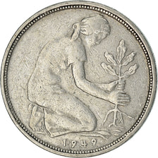 Coin, GERMANY - FEDERAL REPUBLIC, 50 Pfennig, 1949, Stuttgart, VF(30-35)