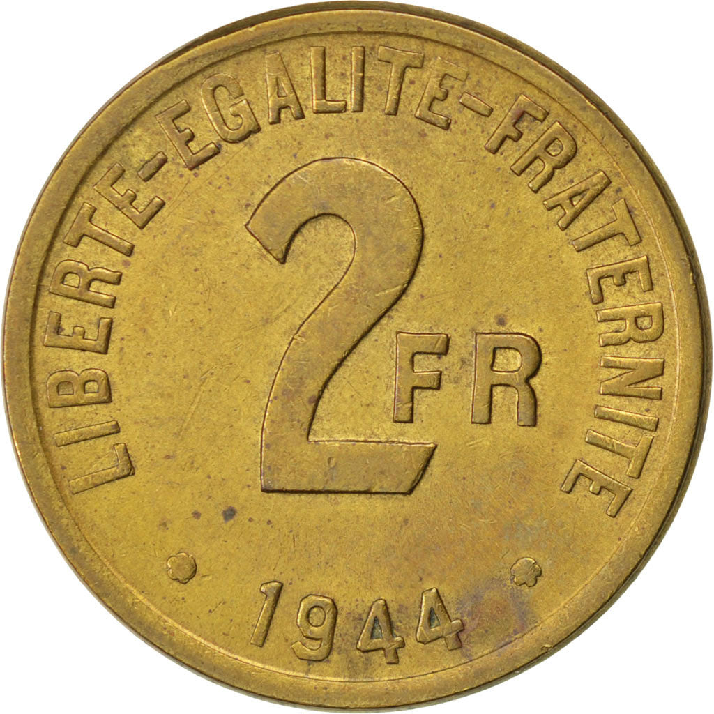 Munten, Frankrijk, France Libre, 2 Francs, 1944, ZF, Tin, KM:905, Gadoury:537
