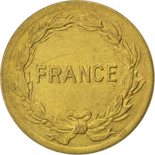FRANCE, France Libre, 2 Francs, 1944, Philadelphia, KM #905, EF(40-45), Brass,..