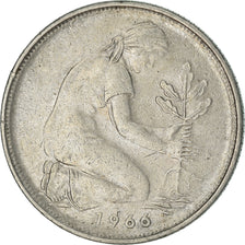 Monnaie, République fédérale allemande, 50 Pfennig, 1966, Karlsruhe, TTB
