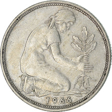 Coin, GERMANY - FEDERAL REPUBLIC, 50 Pfennig, 1966, Munich, EF(40-45)