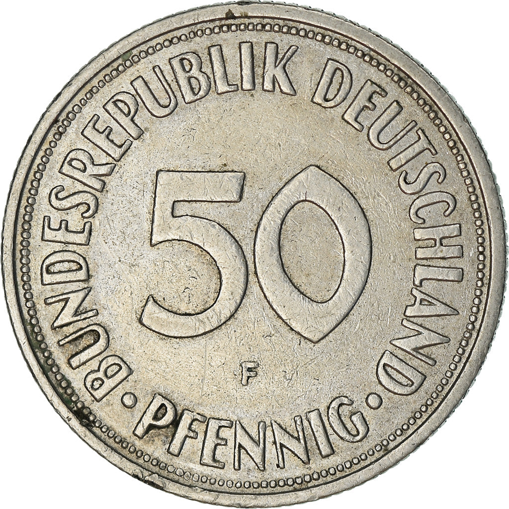 Moeda, ALEMANHA - REPÚBLICA FEDERAL, 50 Pfennig, 1967, Stuttgart, EF(40-45)