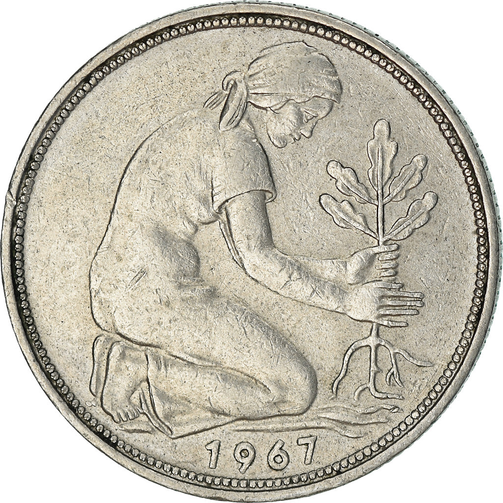Coin, GERMANY - FEDERAL REPUBLIC, 50 Pfennig, 1967, Munich, EF(40-45)