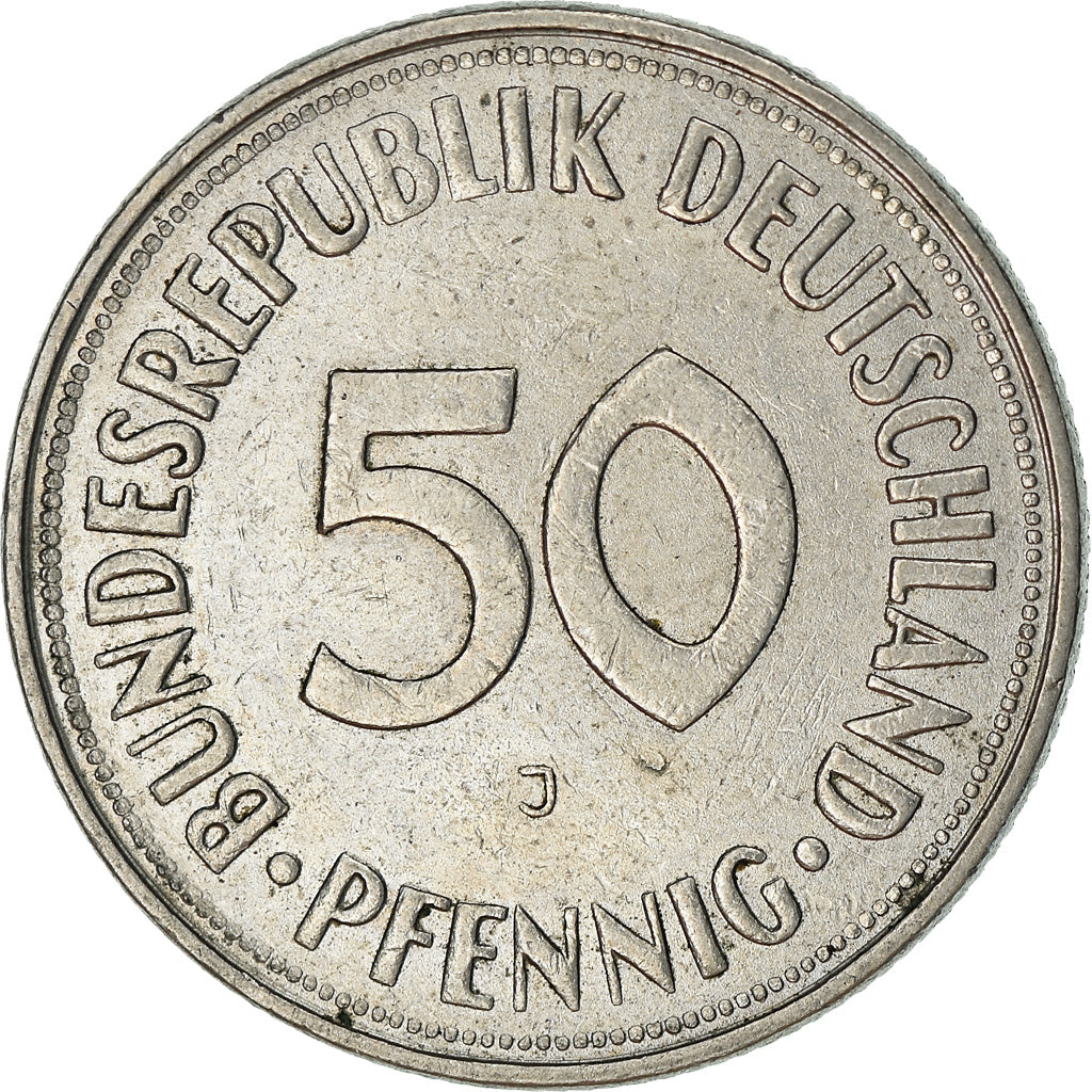 Coin, GERMANY - FEDERAL REPUBLIC, 50 Pfennig, 1968, Hambourg, EF(40-45)
